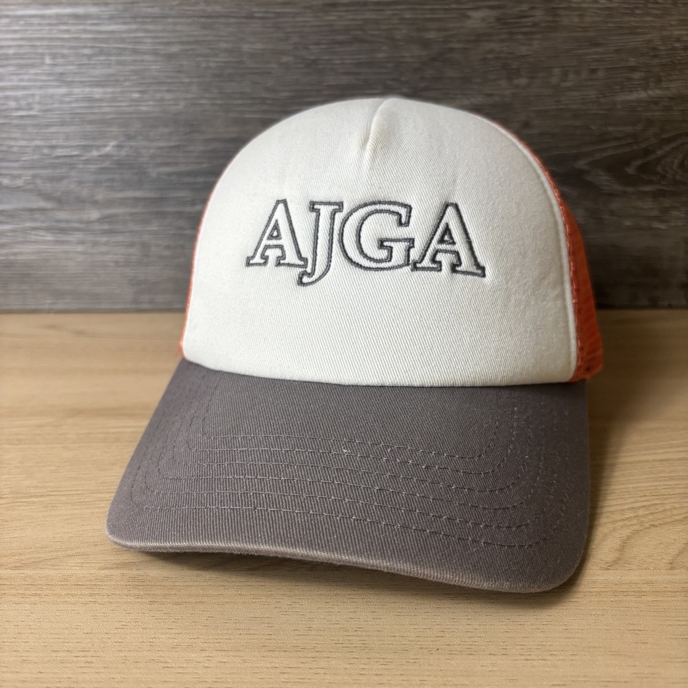 American Junior Golf Association Hat Cap Snap Back Trucker White Orange Gray